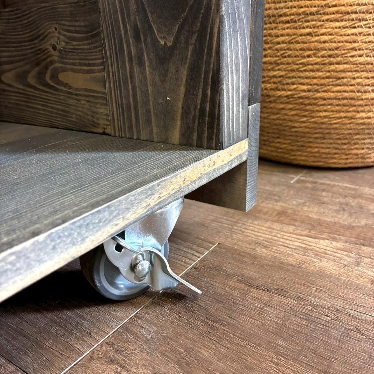 【男前フットレスト・キャスター付きバーカウンター】黒　レジ台　店舗什器 キッチンカウンター　美容室・サロンにも♪ | 12枚目