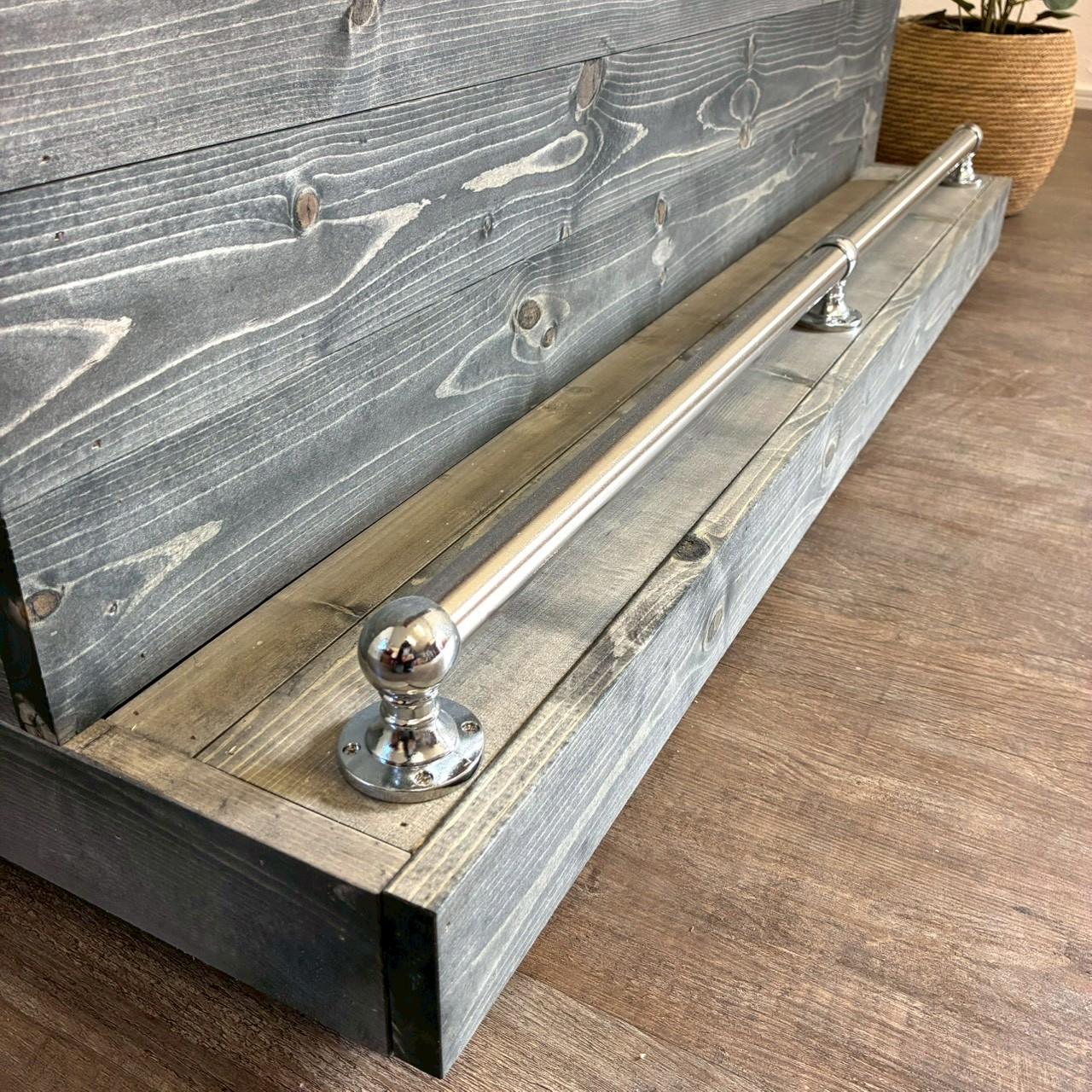 【男前フットレスト・キャスター付きバーカウンター】黒　レジ台　店舗什器 キッチンカウンター　美容室・サロンにも♪ | 14枚目