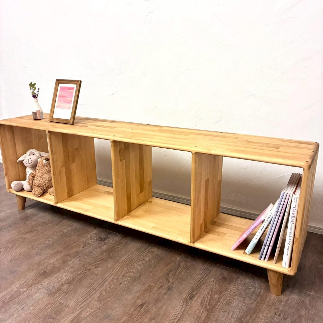 みんなが安心して使える＊全ての角を丸めたテレビ台｜パイン無垢材　テレビボード　本棚　収納棚　【カラーサイズオーダー可】 | 2枚目