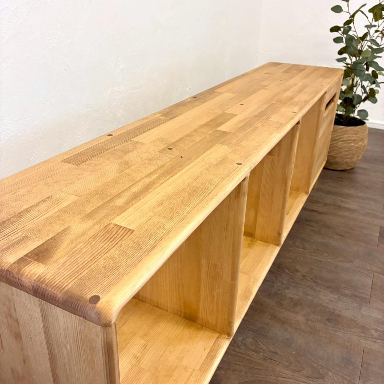 みんなが安心して使える＊全ての角を丸めたテレビ台｜パイン無垢材　テレビボード　本棚　収納棚　【カラーサイズオーダー可】 | 6枚目