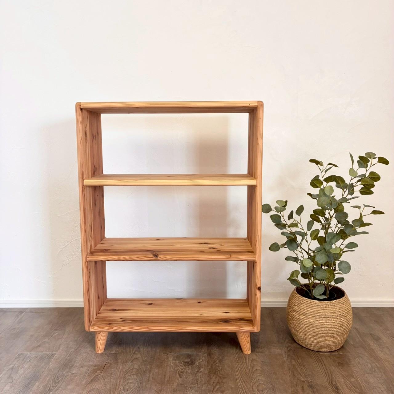 角までやさしい、国産杉の収納棚｜家族に寄り添う丸角デザイン　脚付　本棚　オープンラック　【カラーサイズオーダー可】 | 6枚目