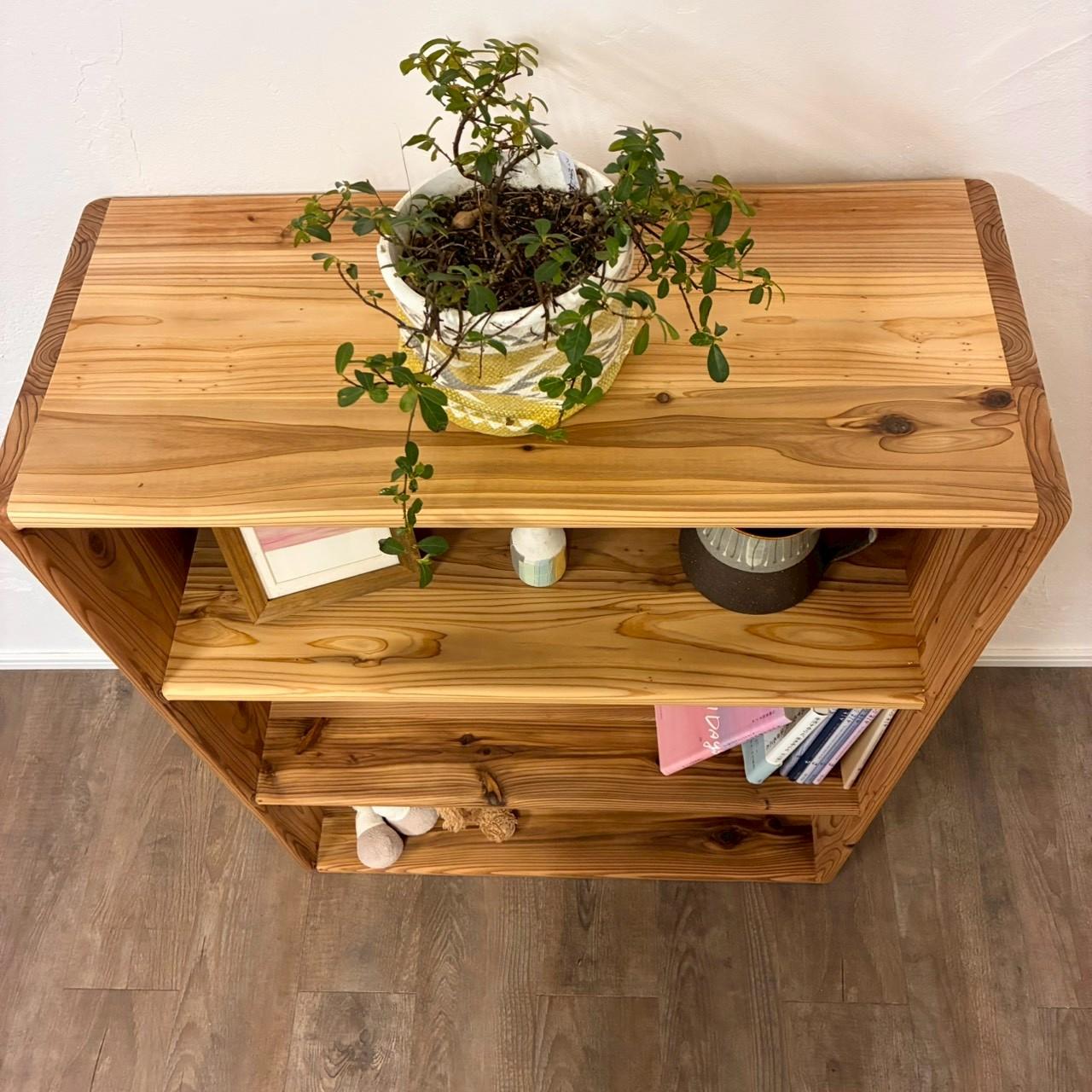 角までやさしい、国産杉の収納棚｜家族に寄り添う丸角デザイン　本棚　オープンラック　【カラーサイズオーダー可 | 4枚目