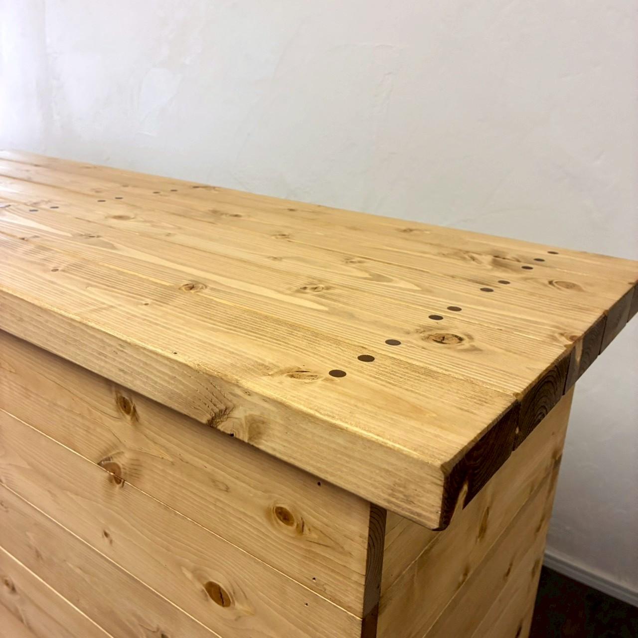 カフェ風カウンターテーブル レジ台 ミディアムウォルナット|美容室 サロン 受付 キッチンカウンター 【オーダー可】 | 5枚目