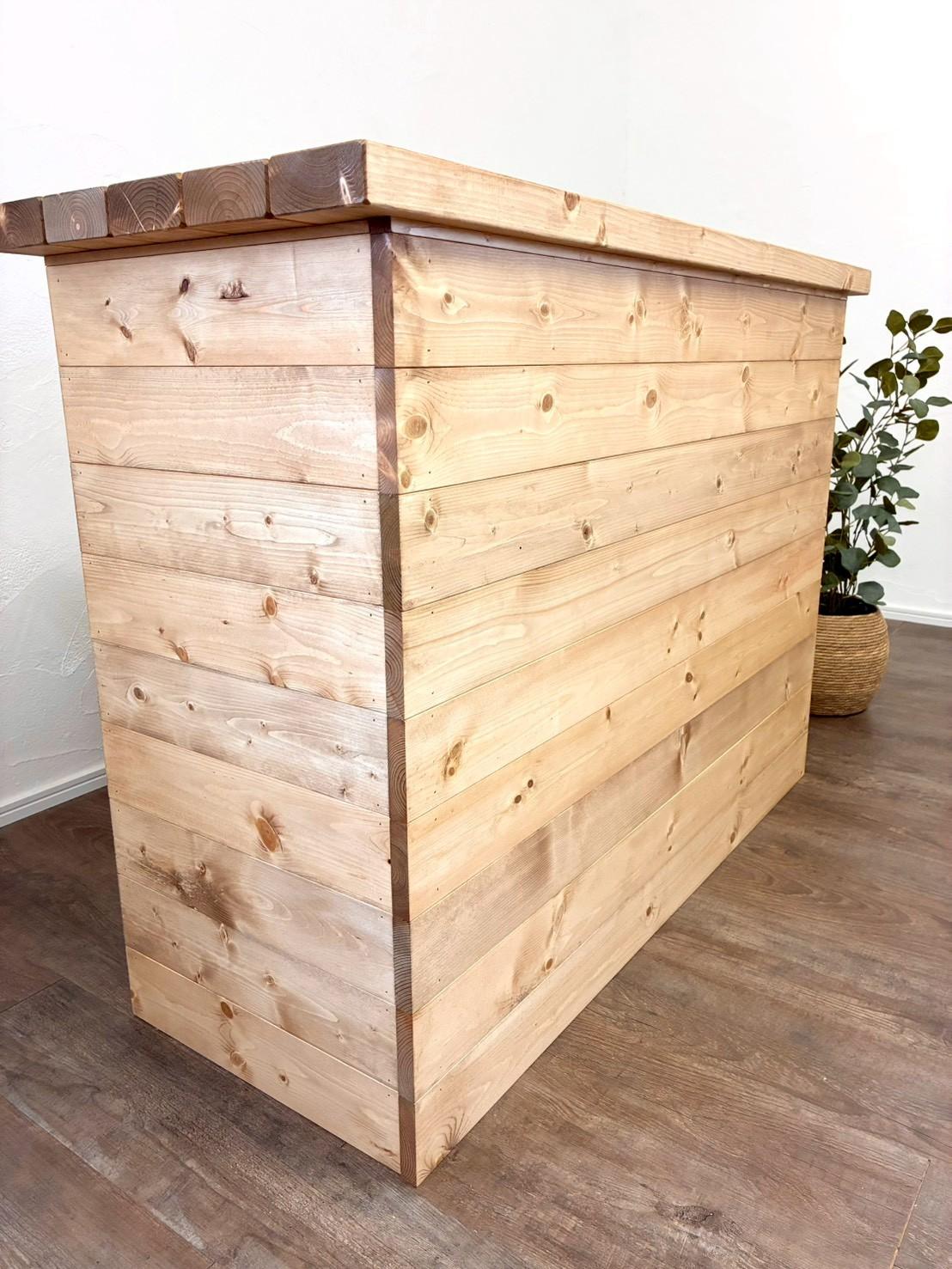 カフェ風カウンターテーブル レジ台 ミディアムウォルナット|美容室 サロン 受付 キッチンカウンター 【オーダー可】 | 6枚目