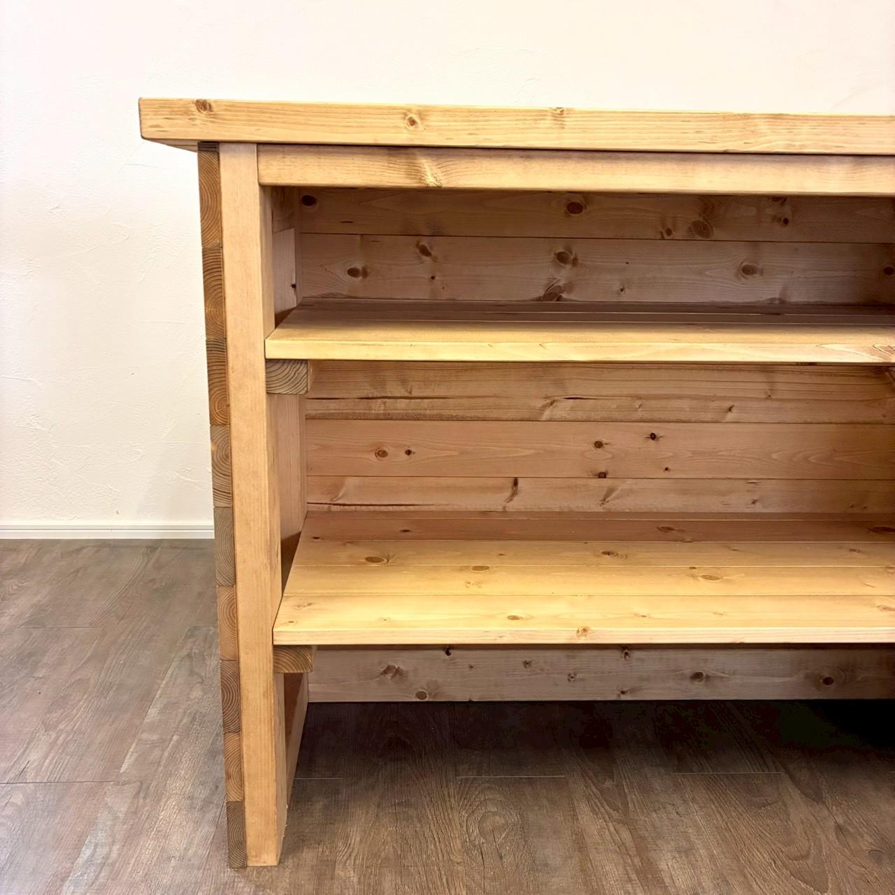 カフェ風カウンターテーブル レジ台 ミディアムウォルナット|美容室 サロン 受付 キッチンカウンター 【オーダー可】 | 7枚目