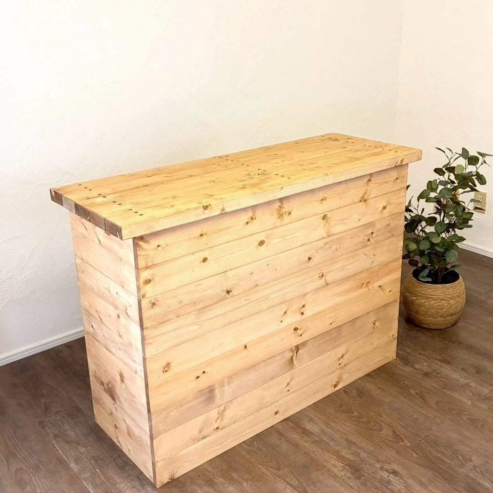 カフェ風カウンターテーブル レジ台 ミディアムウォルナット|美容室 サロン 受付 キッチンカウンター 【オーダー可】 | 8枚目